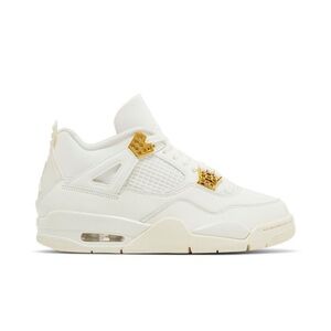 New - Nike woman’s Jordan 4 Retro metallic gold
